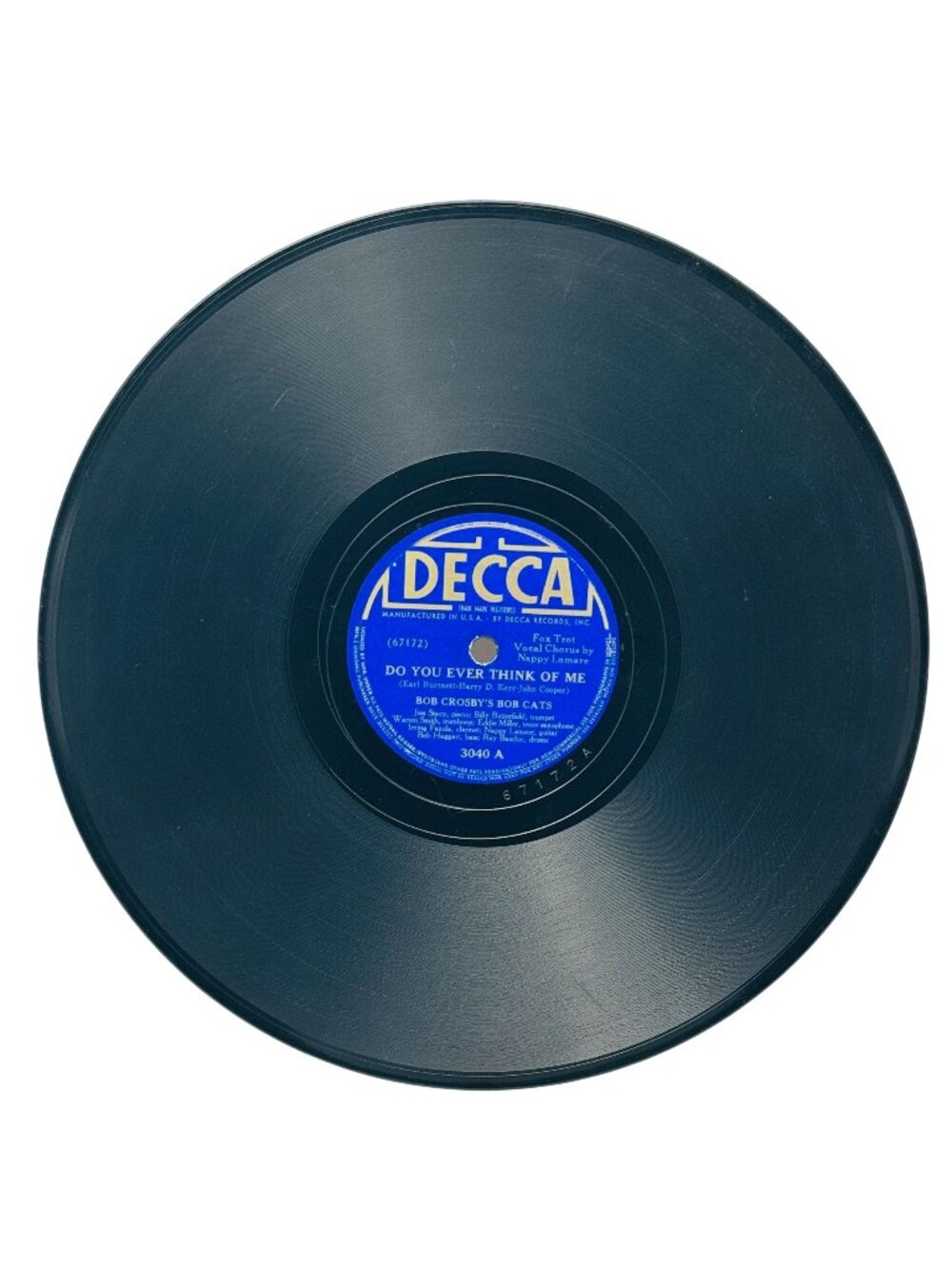 Bob Crosbys Bob Cats Do You Ever Think Of Me 10in Shellac 78 RPM Decca 3040 VG+